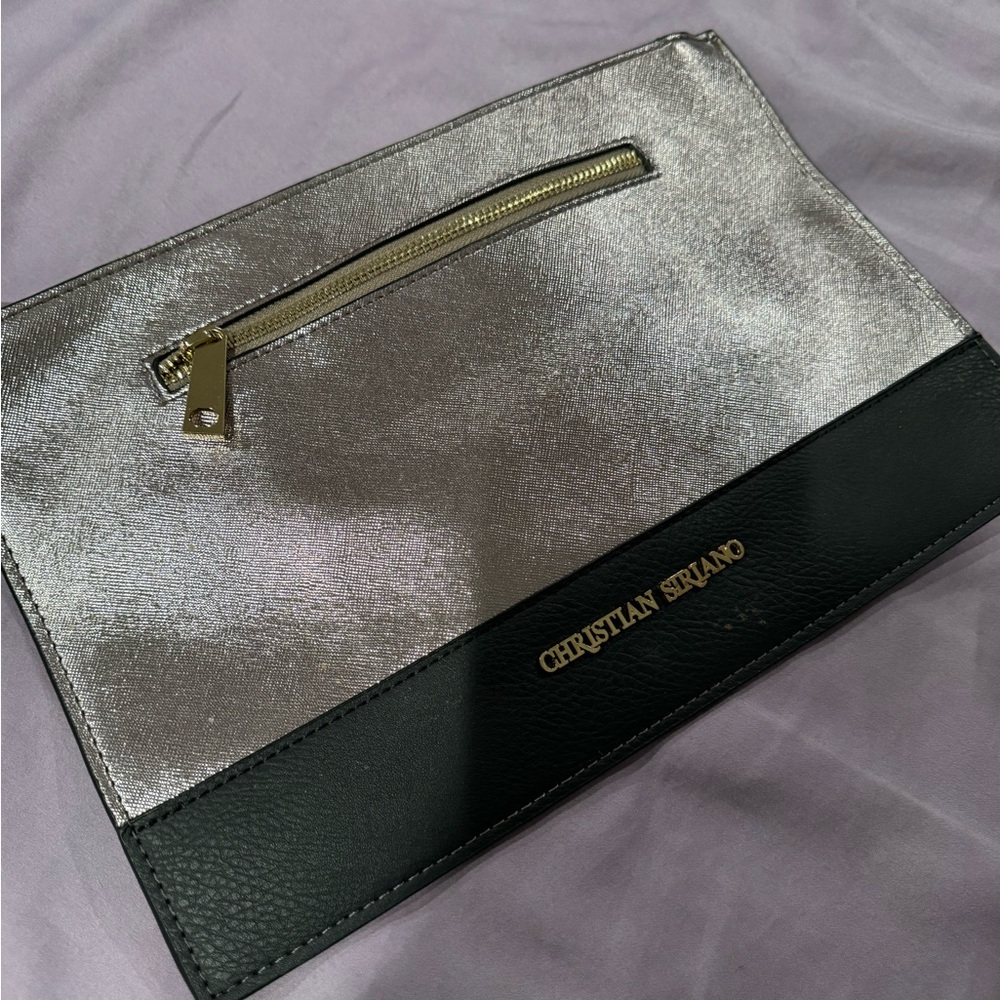 Christian Siriano Metallic and Black Pouch